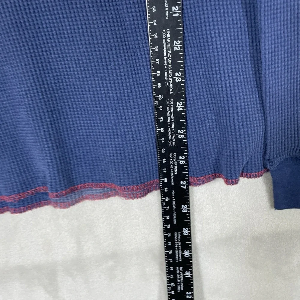 Vintage Polo Ralph Lauren Thermal Waffle Knit Shirt Mens Large Blue Red Cotton